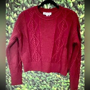 DKNY Rich Burgundy Cable Knit Sweater -Large